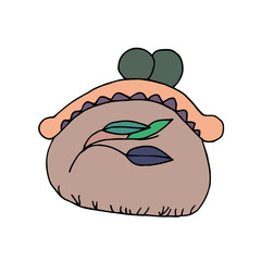 Cute single purse or bag. Vector illustration drawn by hand for clothing, poster, textile, fabric, cover, greeting card, decoupage. Scandinavian style.