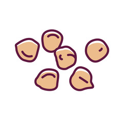 Chickpeas color line icon. Beans. Pictogram for web page, mobile app, promo. UI UX GUI design element. Editable stroke.