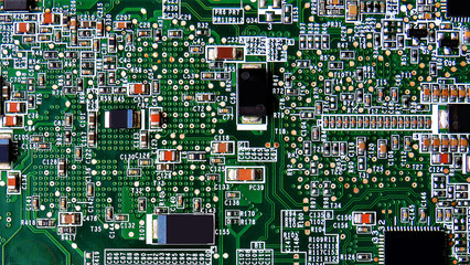 a board with electronic components