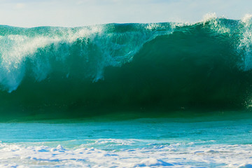 big wave at the pacific ocean on Oahu, Hawaii