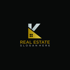 Real estate letter K logo graphic concept