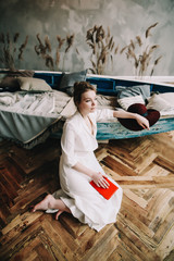 portrait of an attractive young woman in white dress. Creative beauty photo. Fashion style photo of a spring women.  