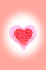 Red abstract hearts patterns.