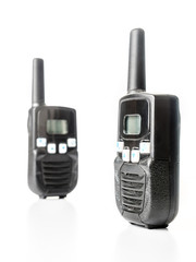 Pair of black walkie-talkie units
