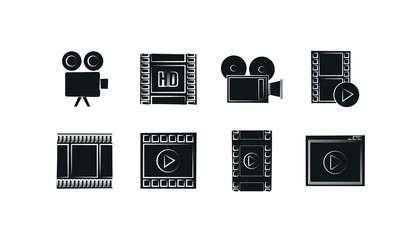 Isolated movie icon set vector design