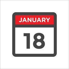 January 18 calendar icon including day of month