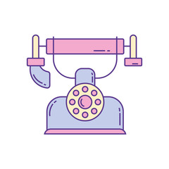 vintage telephone , phone fill and line