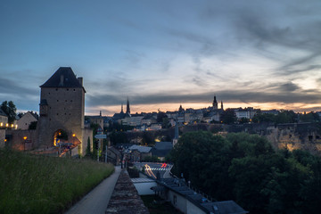 Fototapeta na wymiar sunset overLuxembourg