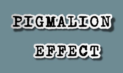 Pigmalion Effect - Torn Paper Words on Gray Background - Concept Psychological Illustration 