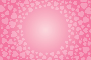 Pink Wallpaper with Heart Pattern in Circle Space