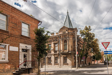 Street with old brick buildings