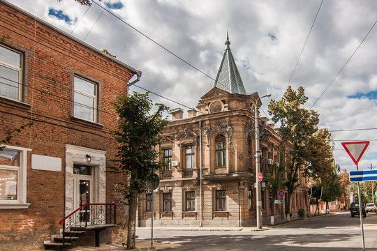 Street with old brick buildings