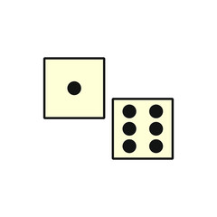 dice vector icon with simple shapes