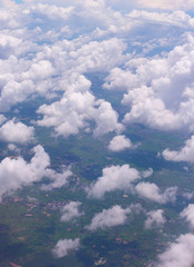 Atmosphere, fluffy clouds in the sky