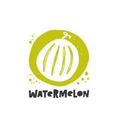 Watermelon concept. Ink hand drawn vector illustration. Can be used for cafe, menu, shop, bar, restaurant, poster, sticker, logo, detox diet concept, farmers market