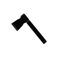 Black ax on a white background. Silhouette of an ax. Vector illustration.