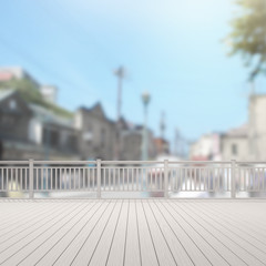 Fototapeta premium Balcony And Terrace Of Blur Exterior Background
