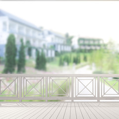 Balcony And Terrace Of Blur Exterior Background