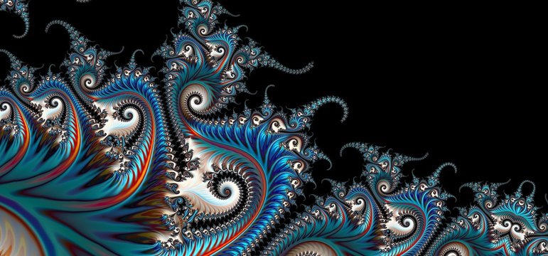 Satin Swirl Psychedelic Flourish Holographic World  - Abstract Fractal Bright Helix Background 