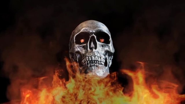 Devilish Skull Burning Hell Loop Background