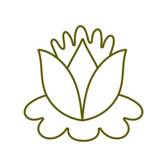 flower leaves nature plant line style