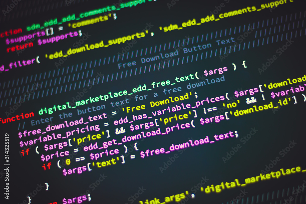 Wall mural coding background for cover image