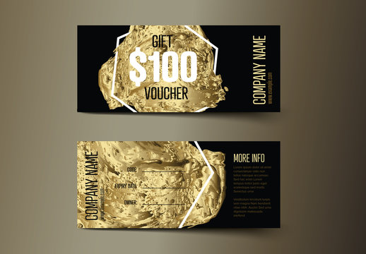 Golden Gift Voucher Card Layout