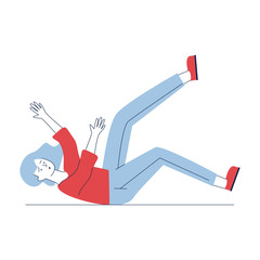 Woman falling down