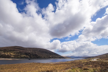 A loch and mountains in the Scottish highlands