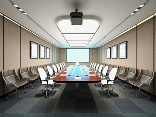 3d render office meeting room
