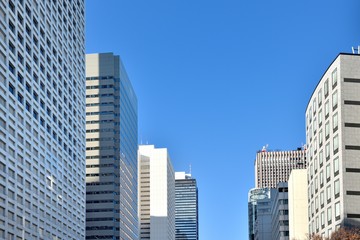 Fototapeta premium Building area, business area ビジネス街 ビル街
