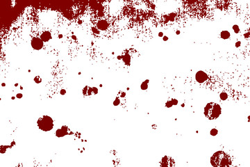 Drops of blood or other fluid on a white background. Abstract raindrops. Bright colored circles. Vector eps illustration.