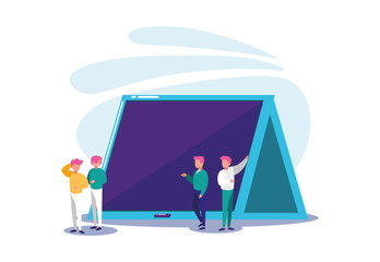 Men with laptop vector design