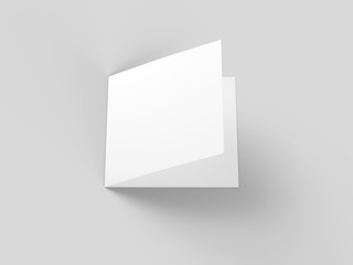 Naklejka premium Brochure in square format folded to two - mockup. 3d illustration