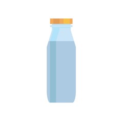 Flask or bottle with a liquid. On a white background. Isolated. Vector flat design illustration.