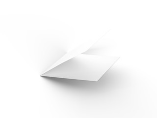 Brochure in square format folded to two - mockup. 3d illustration