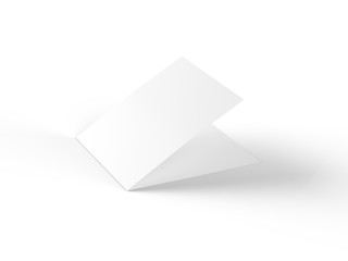 Brochure in square format folded to two - mockup. 3d illustration