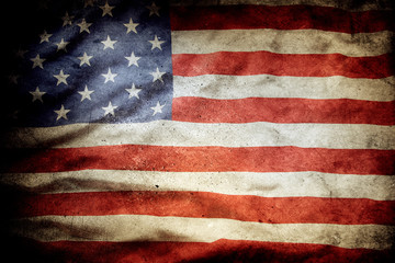 Grunge vintage retro American flag
