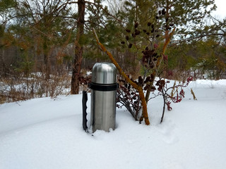thermos in the snow