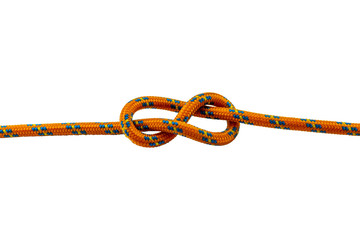 Savoy knot orange rope knot example with transparent background