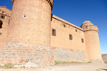 towers of old medieval castle la Calahorra, Andalucia, Spain
