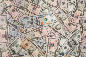 The texture of all US banknotes of five, ten, twenty, fifty and one hundred.