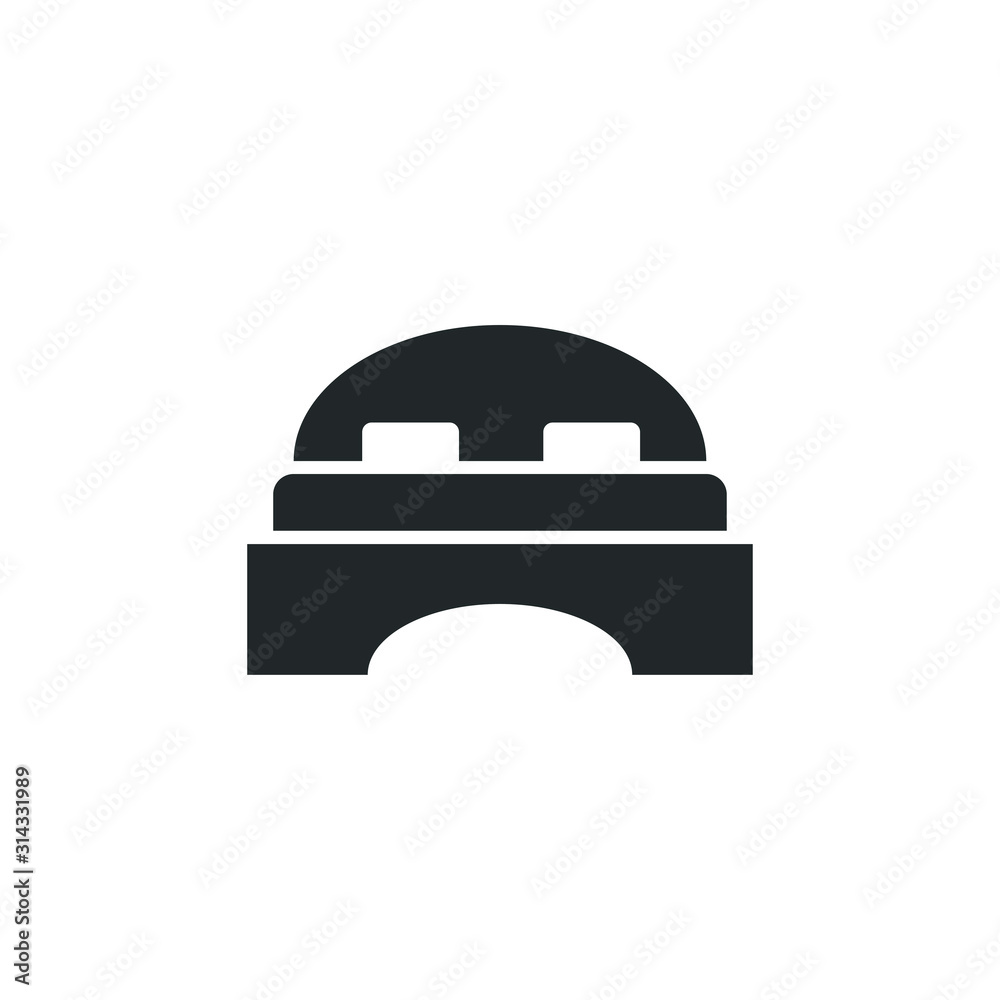 Poster bed hotel room icon template color editable. double bed symbol vector sign isolated on white backgro