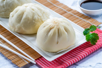 Chinese steamed buns with meat and vegetables