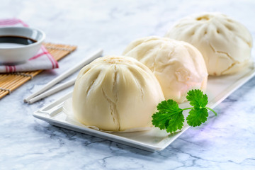 Chinese steamed buns with meat and vegetables