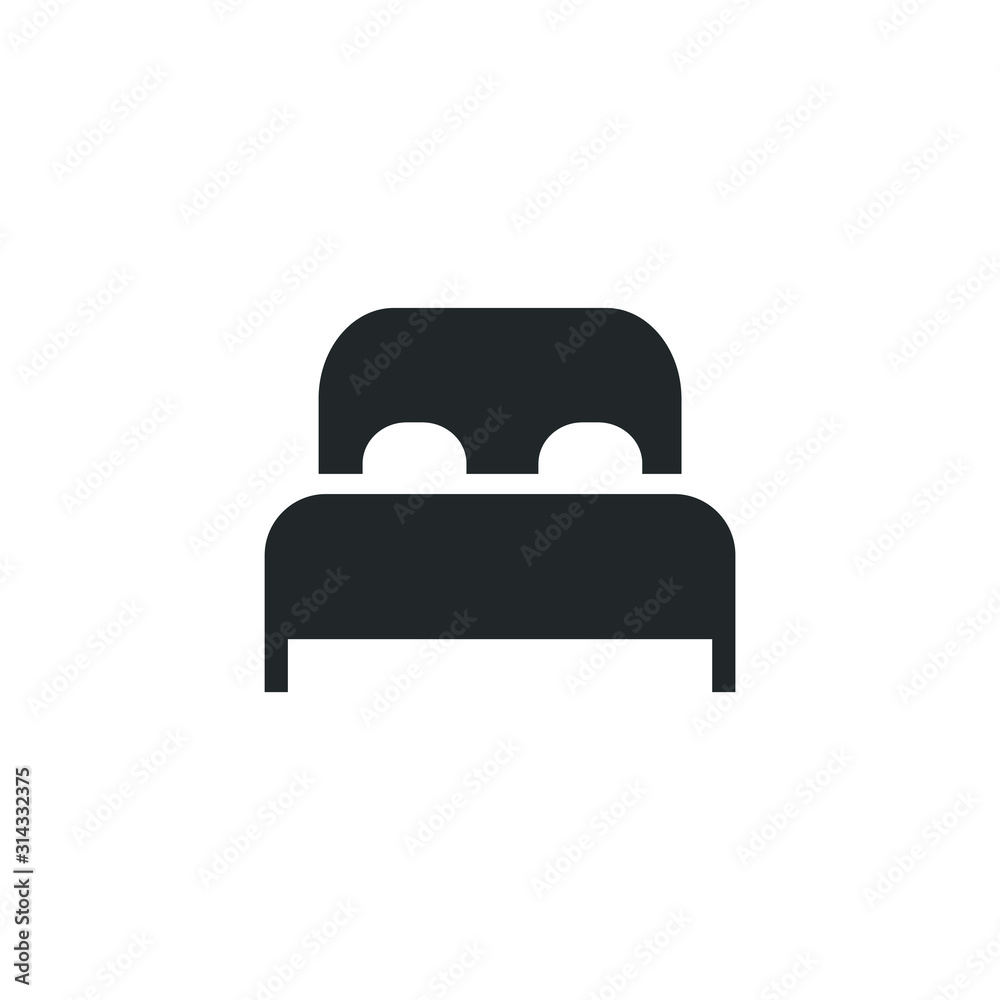 Poster bed hotel room icon template color editable. double bed symbol vector sign isolated on white backgro