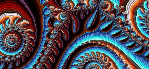 Psychedelic Twisted Design  - Brilliant Abstract Fractal Bright Helix Background