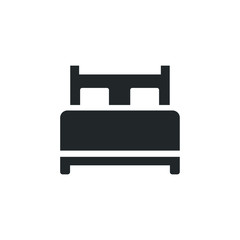Bed hotel room icon template color editable. Double bed symbol vector sign isolated on white background illustration for graphic and web design.