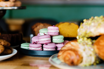 Plate of colorful macaroons