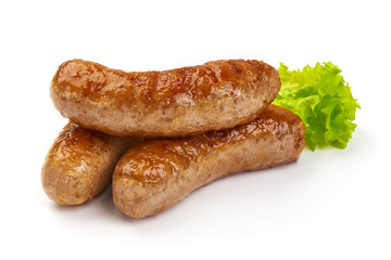 Grilled Salsiccia Sausages, isolated on white background